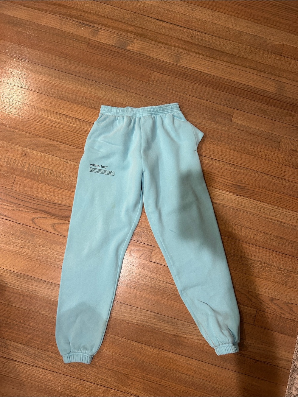 White Fox Boutique Light Blue Fleece Joggers